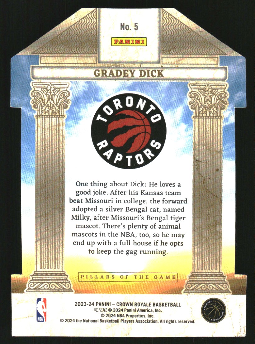 2023-24 Crown Royale Pillars of the Game International Red #5 Gradey Dick
