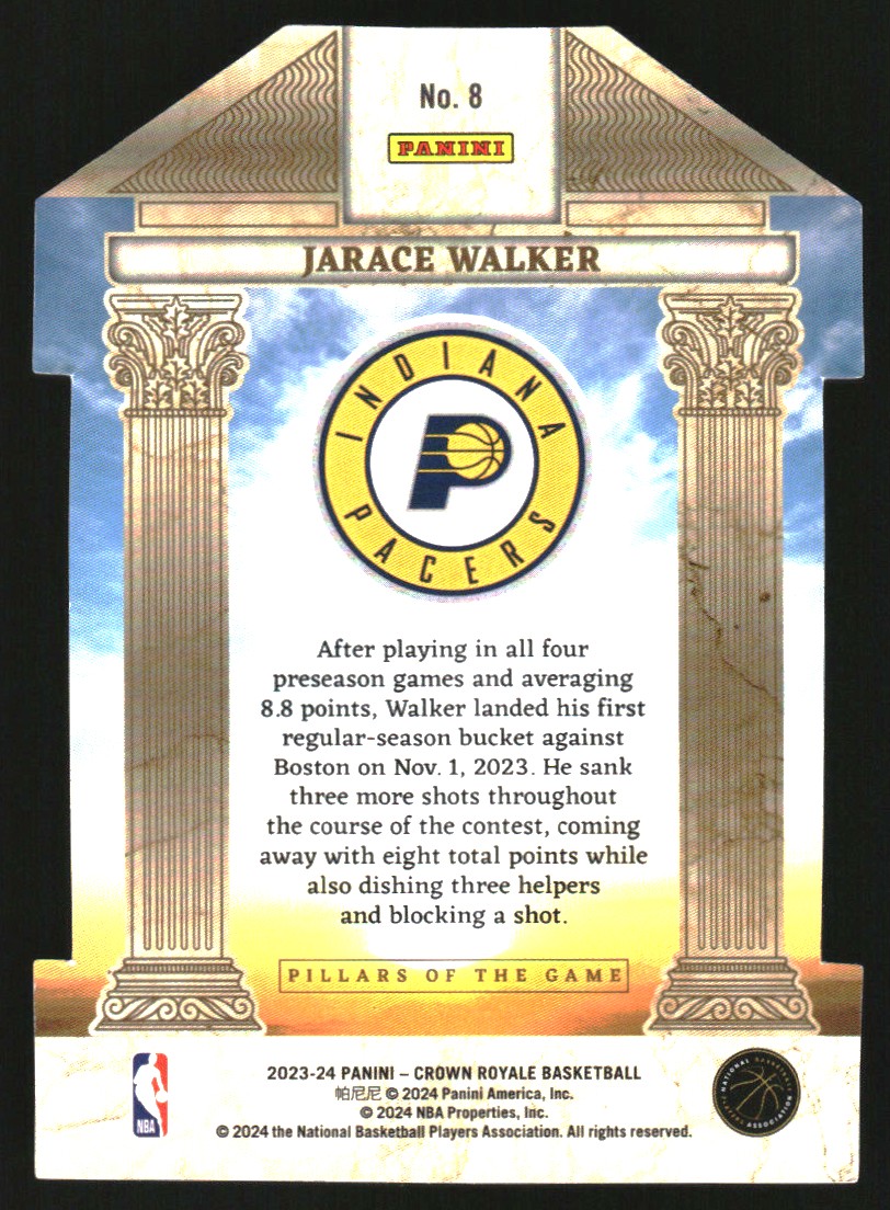 2023-24 Crown Royale Pillars of the Game Red #8 Jarace Walker