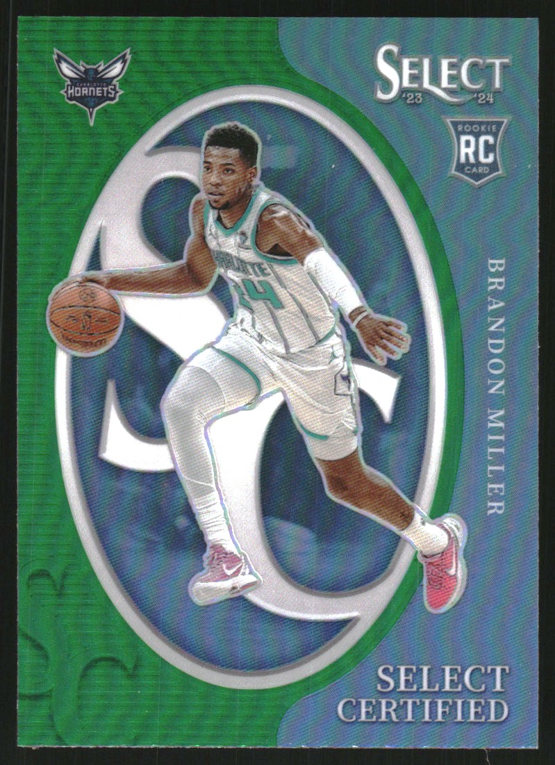 2023-24 Select Select Certified Green Prizms #10 Brandon Miller