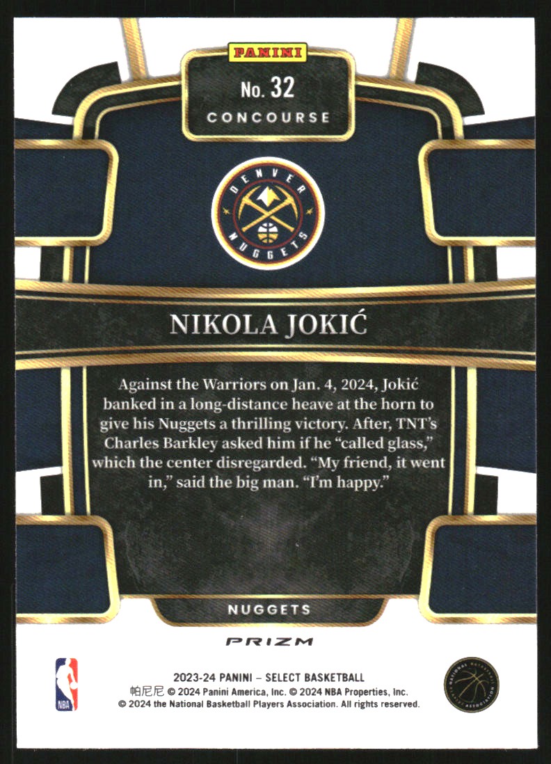 2023-24 Select Prizms Green White Purple #32 Nikola Jokic
