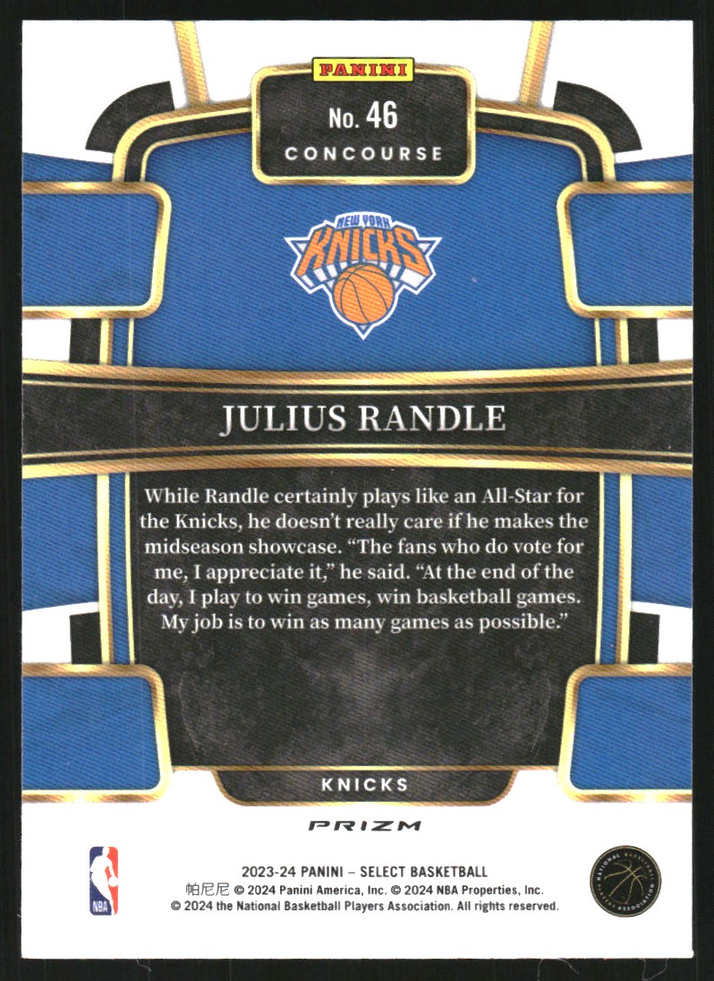 2023-24 Select Prizms Green White Purple #46 Julius Randle