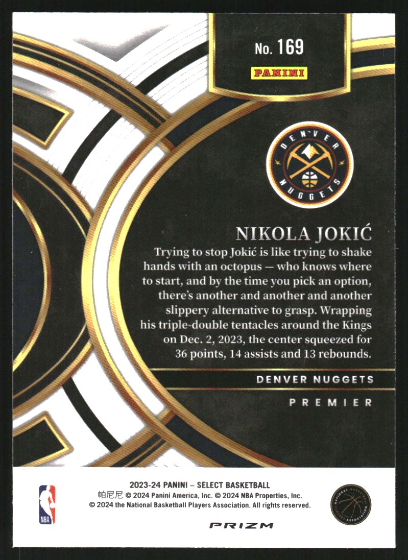 2023-24 Select Prizms Green White Purple #169 Nikola Jokic