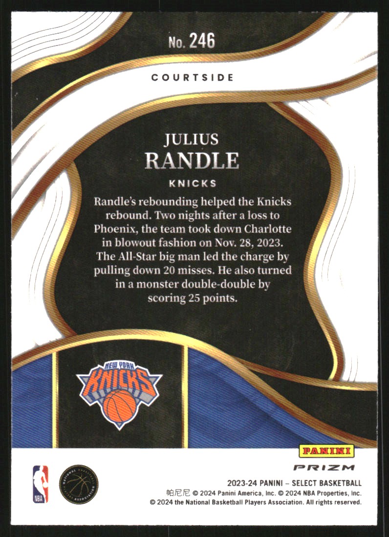 2023-24 Select Prizms Green White Purple #246 Julius Randle