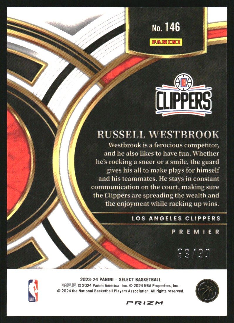2023-24 Select Prizms Blue Flash #146 Russell Westbrook