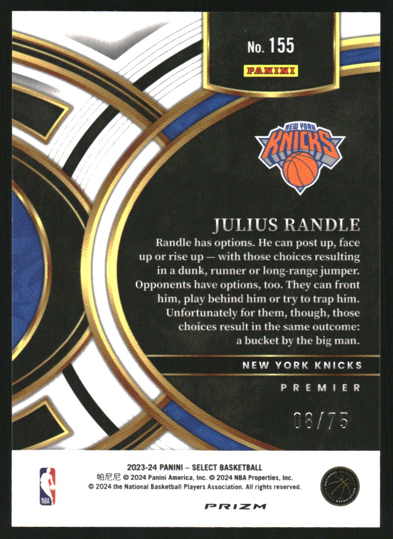 2023-24 Select Prizms White Disco #155 Julius Randle