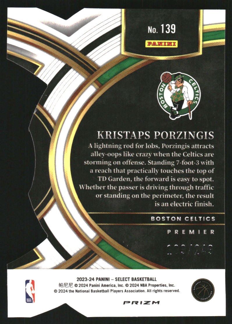 2023-24 Select Prizms Blue Die-Cut #139 Kristaps Porzingis