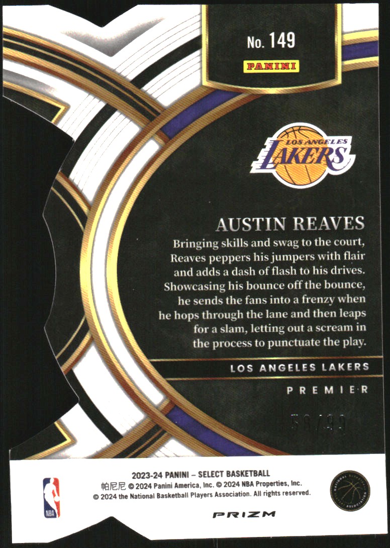 2023-24 Select Prizms Purple Die-Cut #149 Austin Reaves