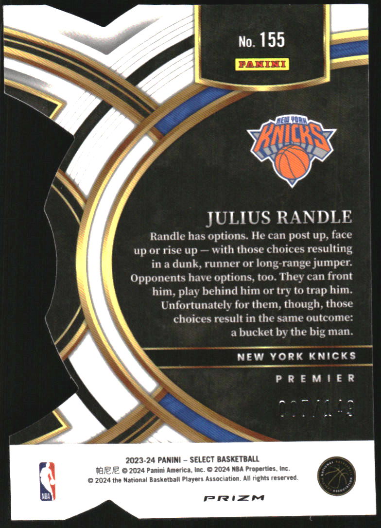 2023-24 Select Prizms White Die-Cut #155 Julius Randle /149