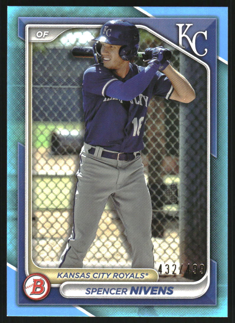 2024 Bowman Prospects Sky Blue #BP37 Spencer Nivens /499