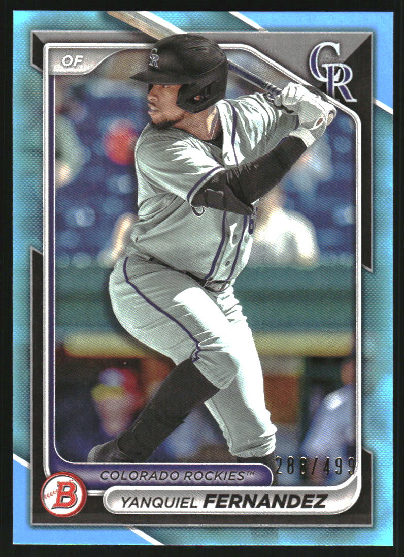 2024 Bowman Prospects Sky Blue #BP90 Yanquiel Fernandez /499