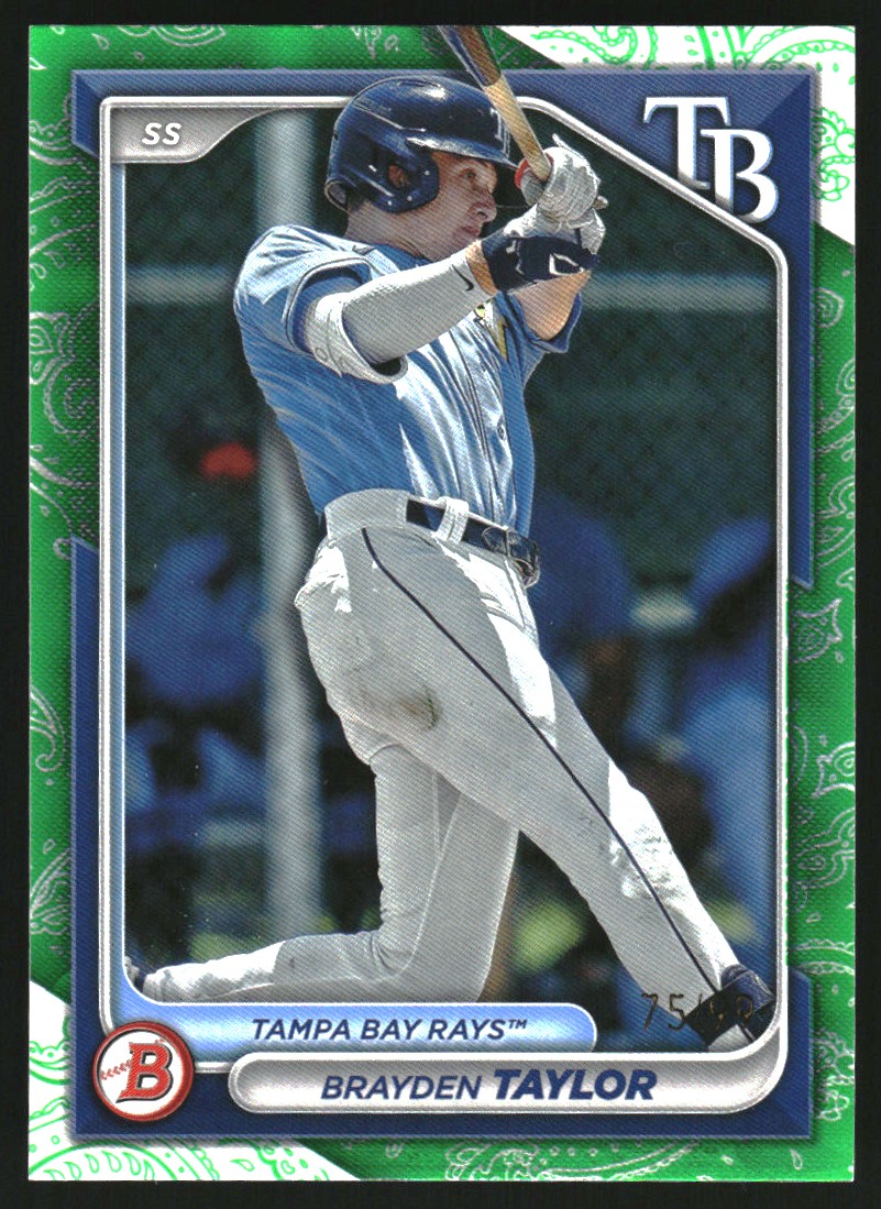 2024 Bowman Prospects Green Pattern #BP99 Brayden Taylor
