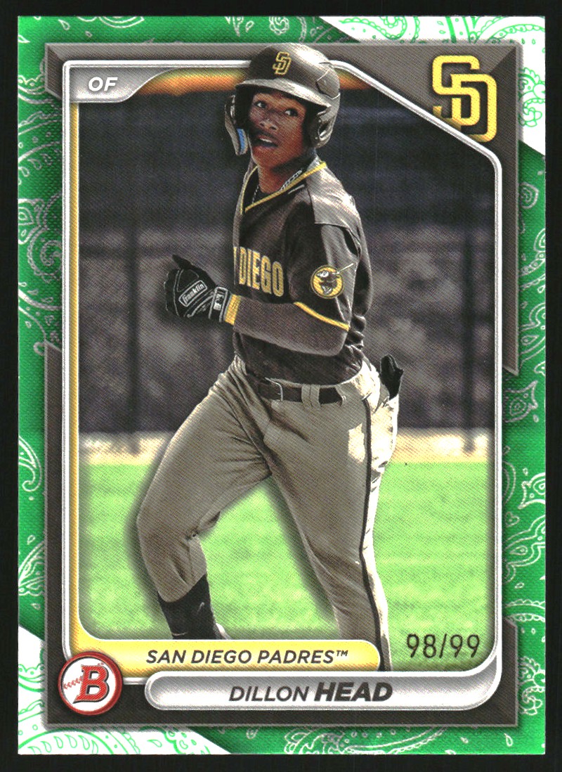 2024 Bowman Prospects Green Pattern #BP109 Dillon Head