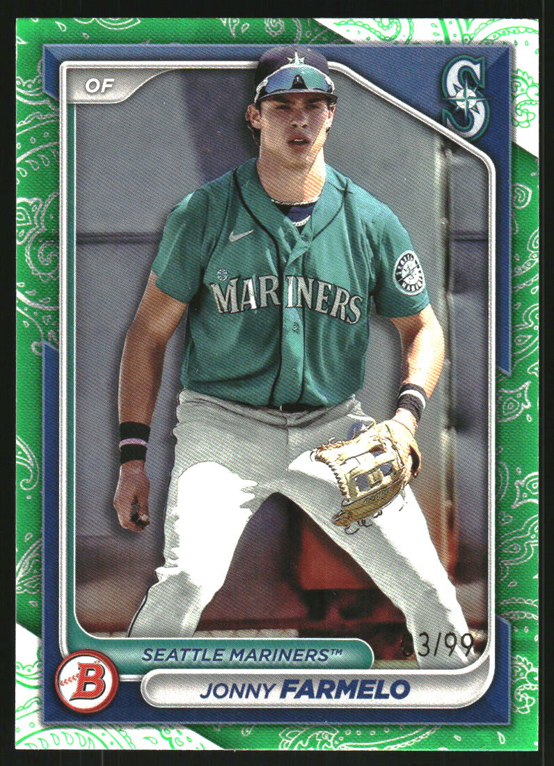 2024 Bowman Prospects Green Pattern #BP147 Jonny Farmelo /99