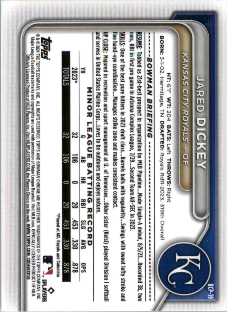 2024 Bowman Chrome Prospects Lunar Glow Refractors Baseball Card Pick (Inserts) - Picture 33 of 171