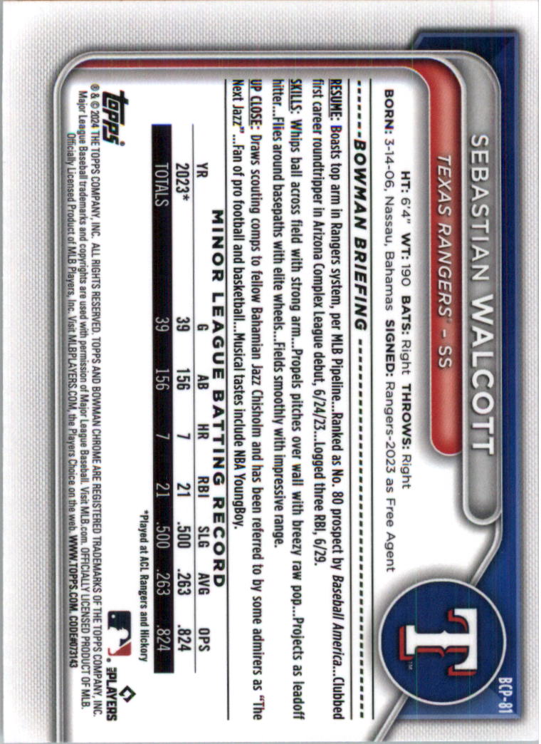2024 Bowman Chrome Prospects Lunar Glow Refractors Baseball Card Pick (Inserts) - Picture 96 of 171