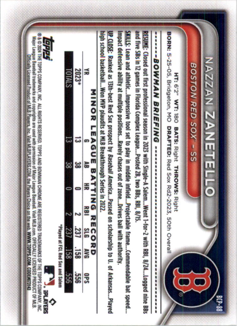 2024 Bowman Chrome Prospects Lunar Glow Refractors Baseball Card Pick (Inserts) - Picture 106 of 171
