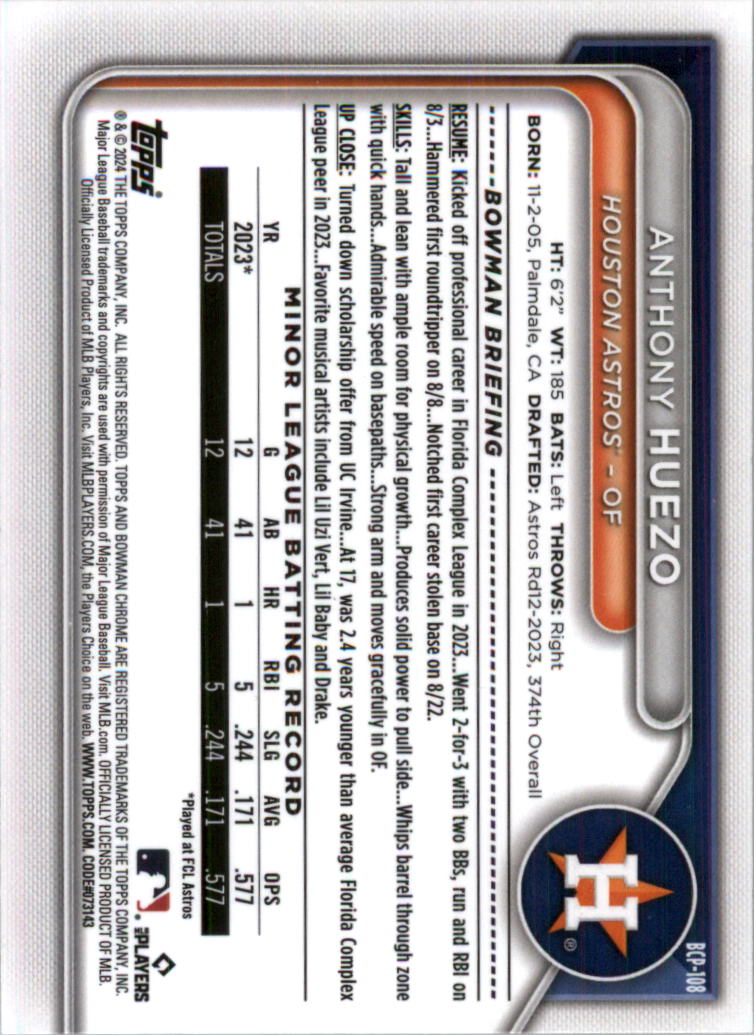 2024 Bowman Chrome Prospects Lunar Glow Refractors Baseball Card Pick (Inserts) - Picture 128 of 171