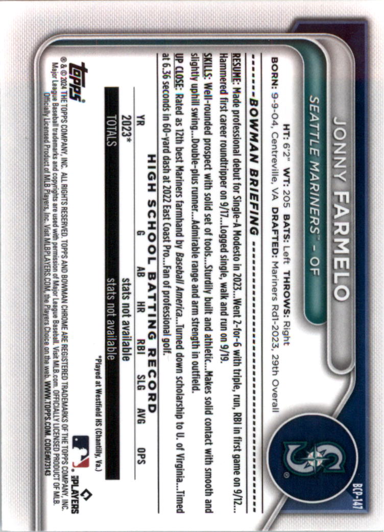 2024 Bowman Chrome Prospects Lunar Glow Refractors Baseball Card Pick (Inserts) - Picture 169 of 171