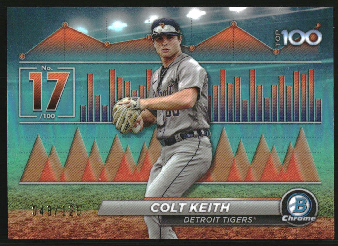 2024 Bowman Chrome Scouts Top 100 Aqua Refractors #BTP17 Colt Keith