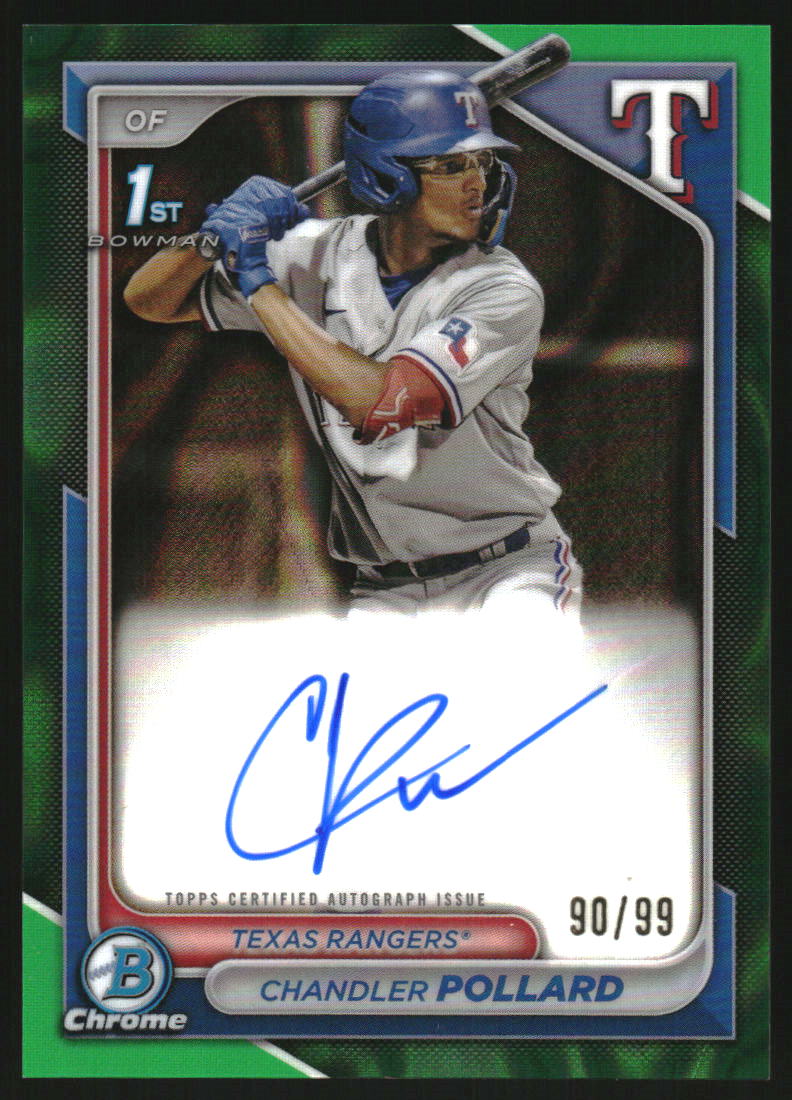 2024 Bowman Chrome Prospect Autographs Green Lava Refractors #CPACP Chandler Pollard Auto /99