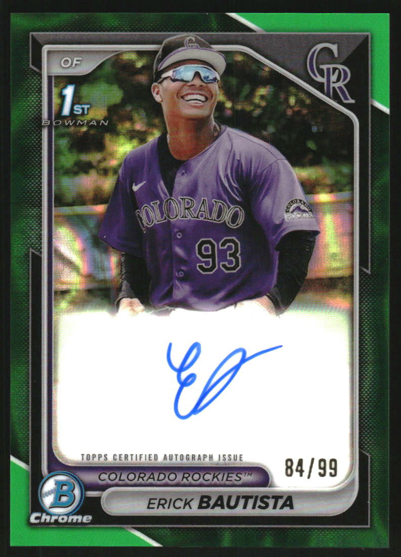 2024 Bowman Chrome Prospect Autographs Green Lava Refractors #CPAEB Erick Bautista Auto /99