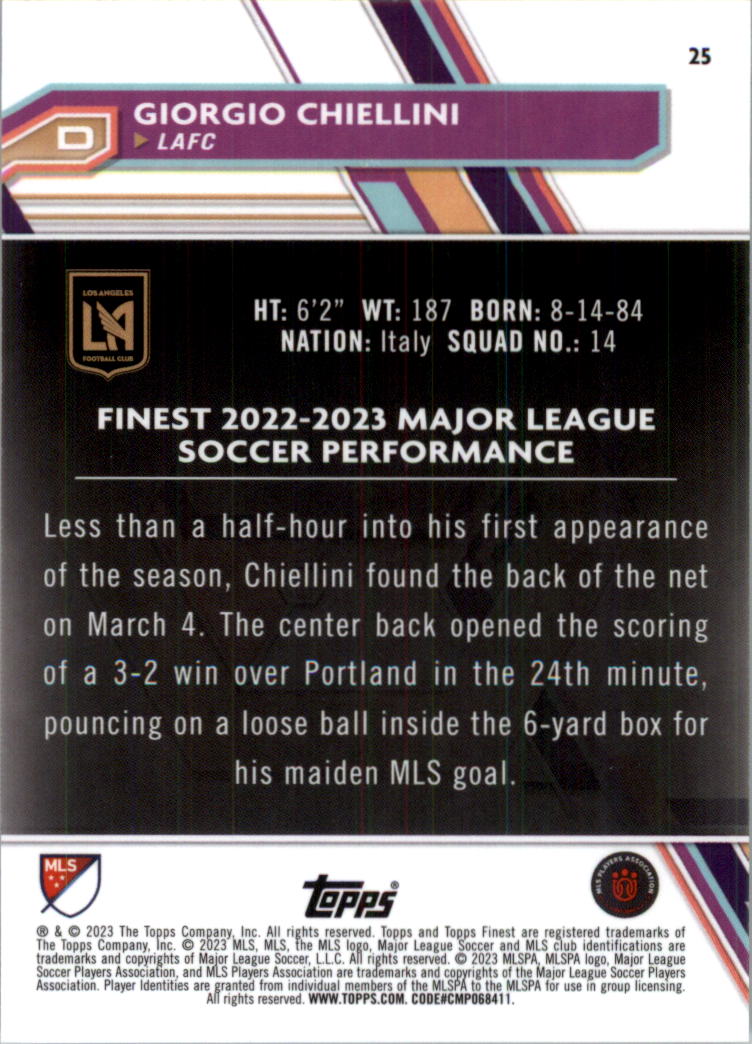 2023 Finest MLS Purple Refractors Soccer Card Pick (Inserts) - Picture 17 of 51