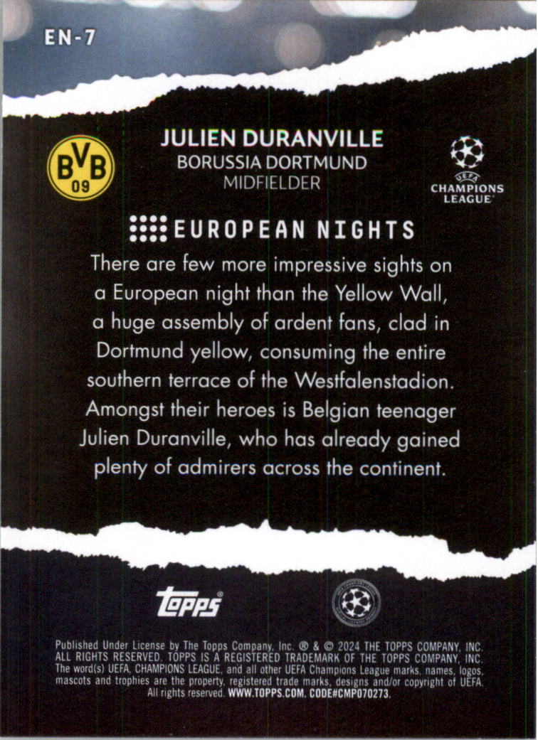 2023-24 Topps UEFA Club Competitions European Nights Soccer Card Pick (Inserts) - Picture 15 of 57
