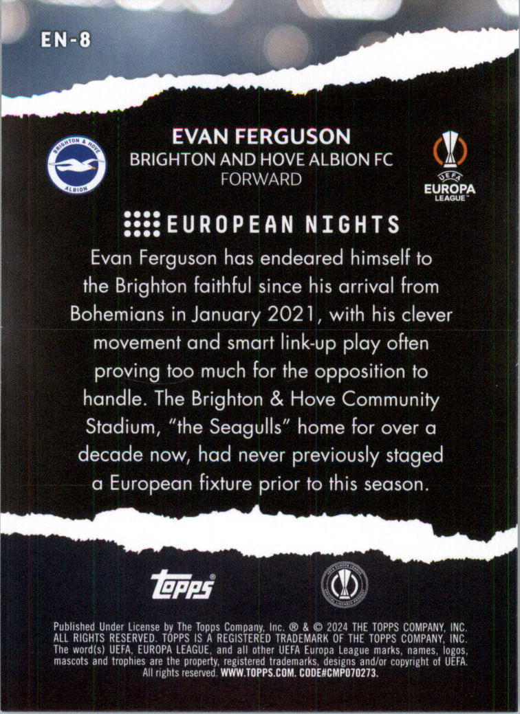 2023-24 Topps UEFA Club Competitions European Nights Soccer Card Pick (Inserts) - Picture 17 of 57