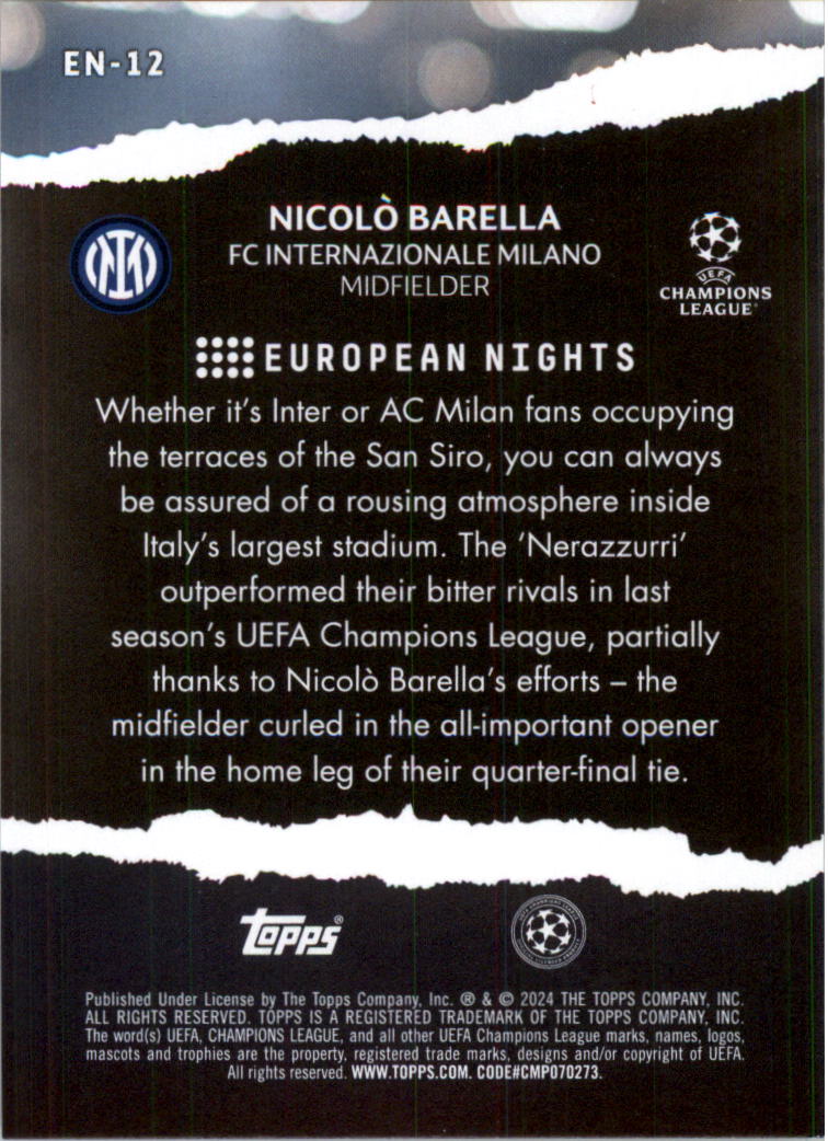 2023-24 Topps UEFA Club Competitions European Nights Soccer Card Pick (Inserts) - Picture 23 of 57