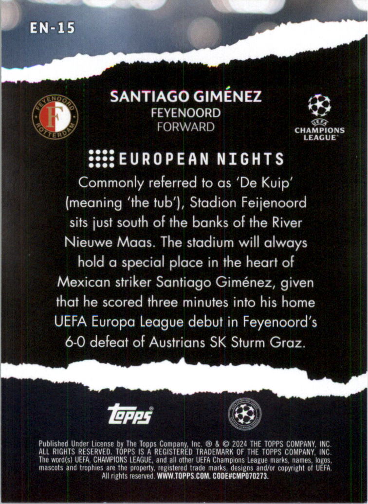 2023-24 Topps UEFA Club Competitions European Nights Soccer Card Pick (Inserts) - Picture 29 of 57