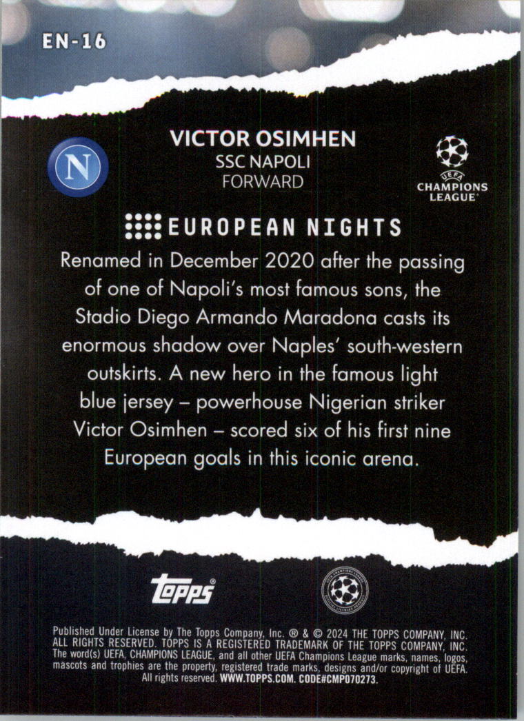 2023-24 Topps UEFA Club Competitions European Nights Soccer Card Pick (Inserts) - Picture 31 of 57