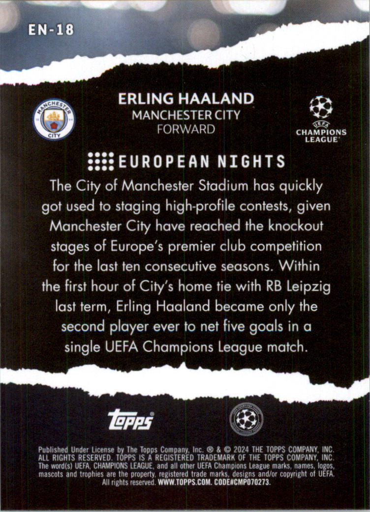 2023-24 Topps UEFA Club Competitions European Nights Soccer Card Pick (Inserts) - Picture 35 of 57