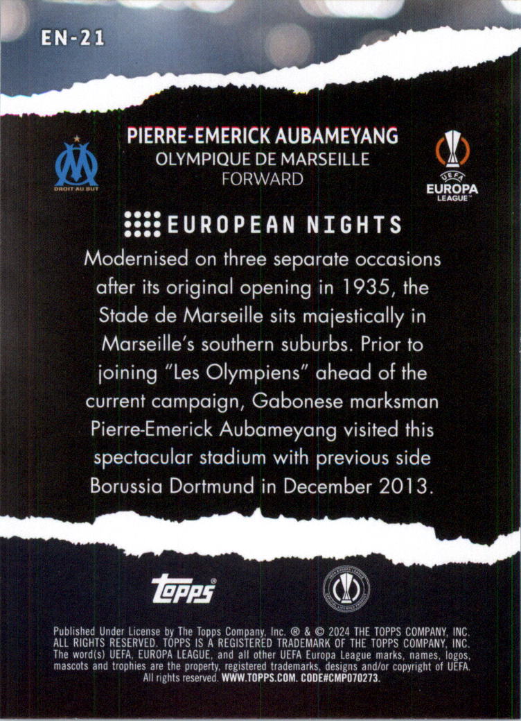 2023-24 Topps UEFA Club Competitions European Nights Soccer Card Pick (Inserts) - Picture 41 of 57