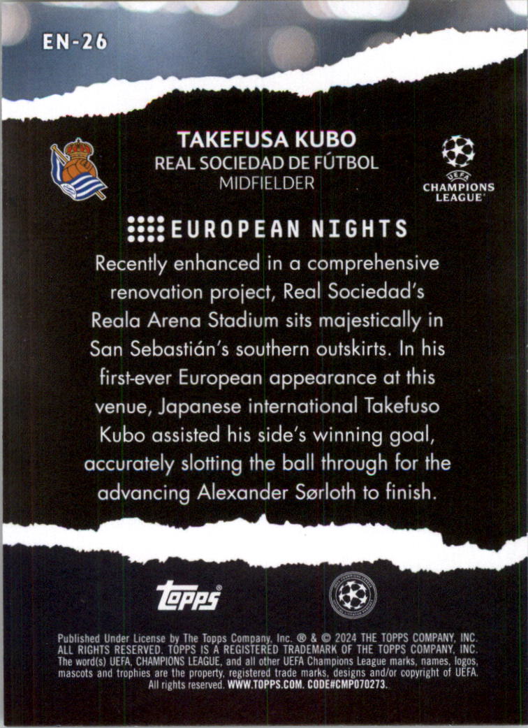 2023-24 Topps UEFA Club Competitions European Nights Soccer Card Pick (Inserts) - Picture 49 of 57