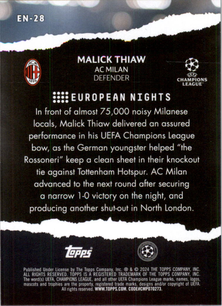 2023-24 Topps UEFA Club Competitions European Nights Soccer Card Pick (Inserts) - Picture 53 of 57