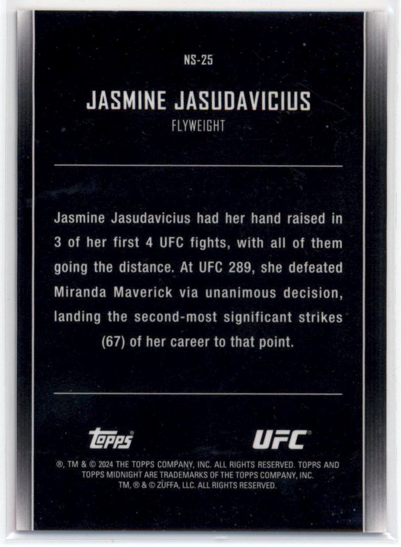 2024 Topps Midnight UFC Night Stars #NS25 Jasmine Jasudavicius back image