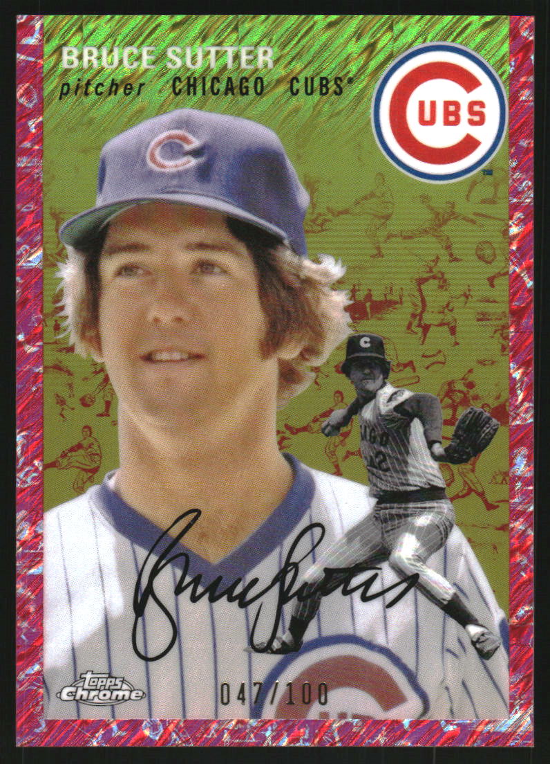 2023 Topps Chrome Platinum Anniversary Platinum Toile Cream Fuchsia Lava Refractors #419 Bruce Sutter /100