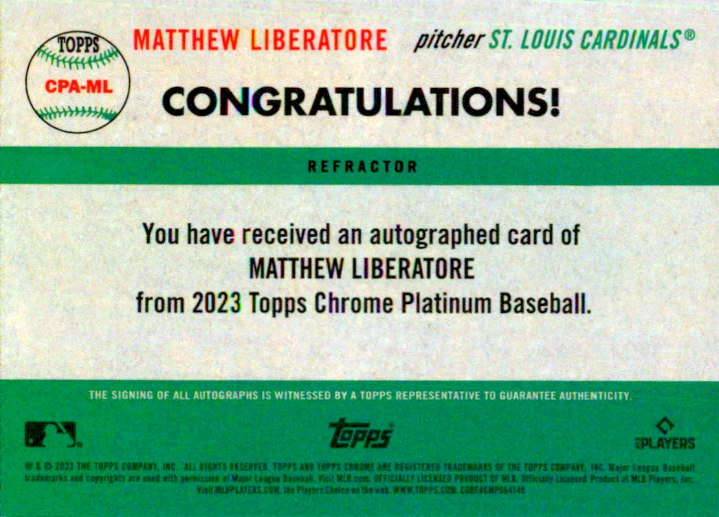 Topps 2023 cromo platino aniversario automático - Imagen 37 de 39