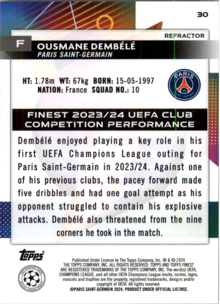 2023-24 Finest UEFA Club Competitions Refractors Soccer Card Pick (Inserts)