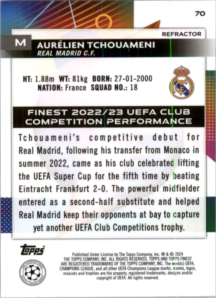 2023-24 Finest UEFA Club Competitions Refractors Soccer Card Pick (Inserts)