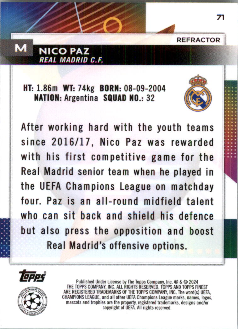 2023-24 Finest UEFA Club Competitions Refractors Soccer Card Pick (Inserts)