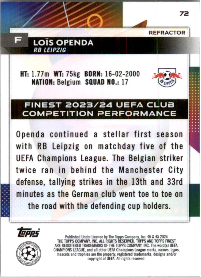 2023-24 Finest UEFA Club Competitions Refractors Soccer Card Pick (Inserts)