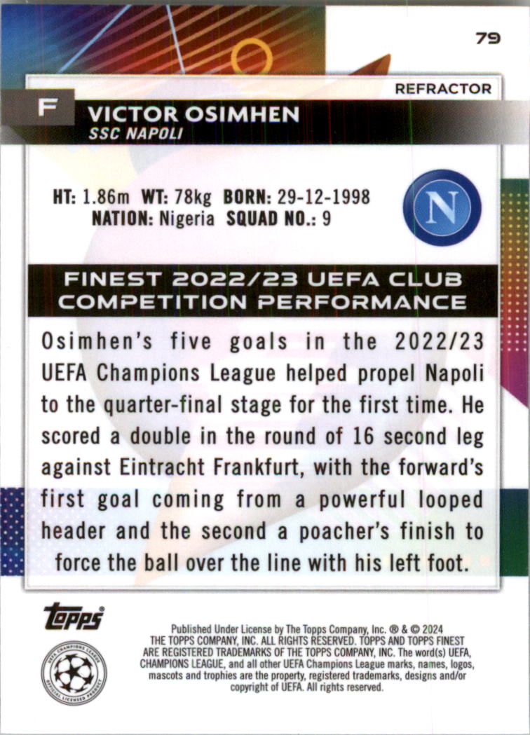 2023-24 Finest UEFA Club Competitions Refractors Soccer Card Pick (Inserts)