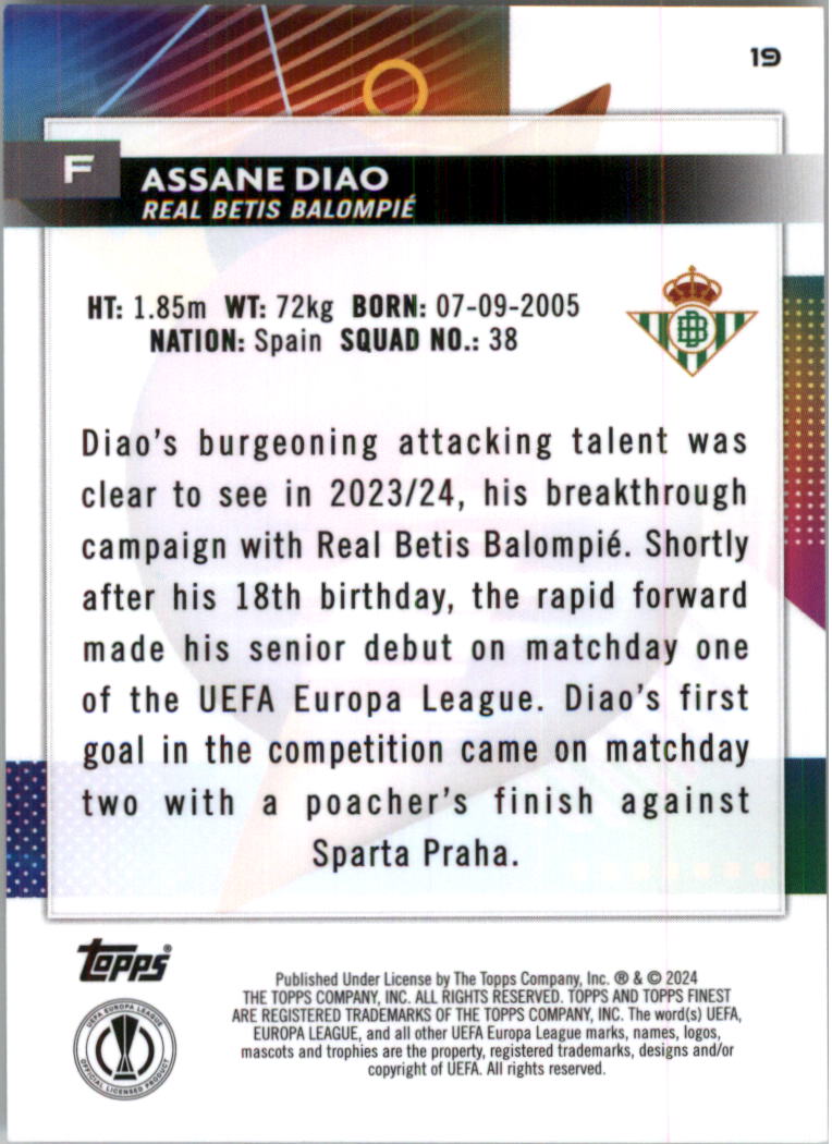 2023-24 Finest UEFA Club Competitions Purple Ref Soccer Card Pick (Inserts) - Picture 11 of 65