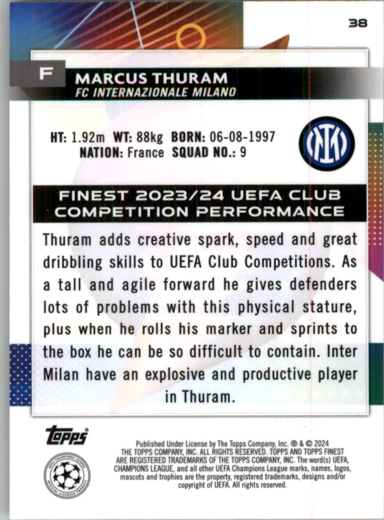 2023-24 Finest UEFA Club Competitions Purple Ref Soccer Card Pick (Inserts) - Picture 17 of 65