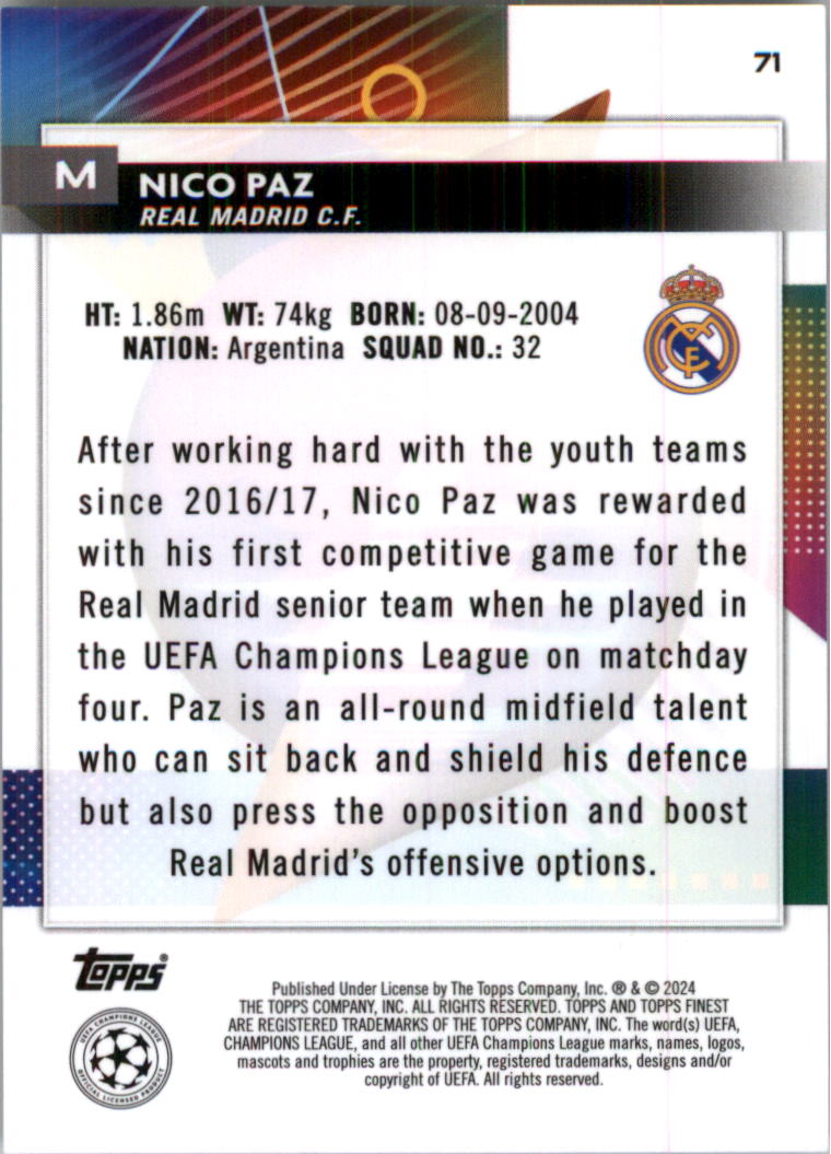 2023-24 Finest UEFA Club Competitions Purple Ref Soccer Card Pick (Inserts) - Picture 29 of 65