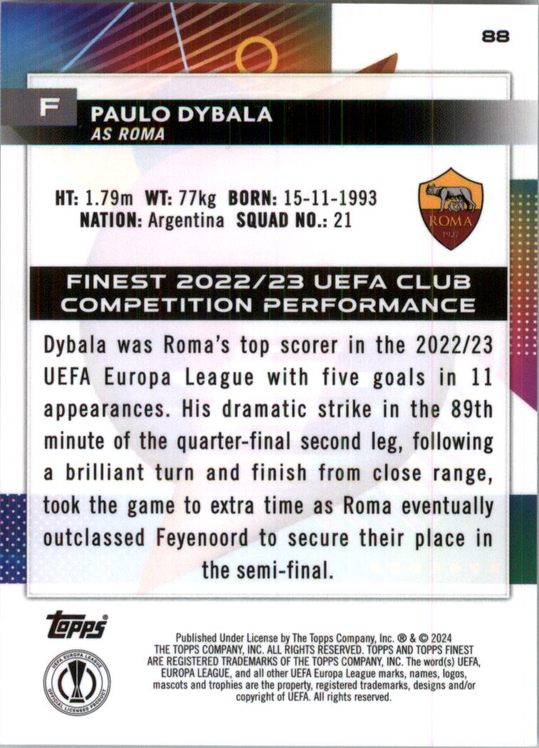 2023-24 Finest UEFA Club Competitions Purple Ref Soccer Card Pick (Inserts) - Picture 39 of 65
