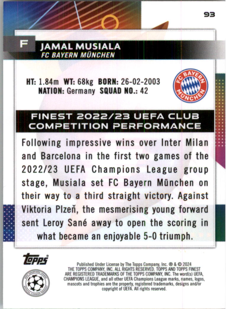 2023-24 Finest UEFA Club Competitions Purple Ref Soccer Card Pick (Inserts) - Picture 43 of 65