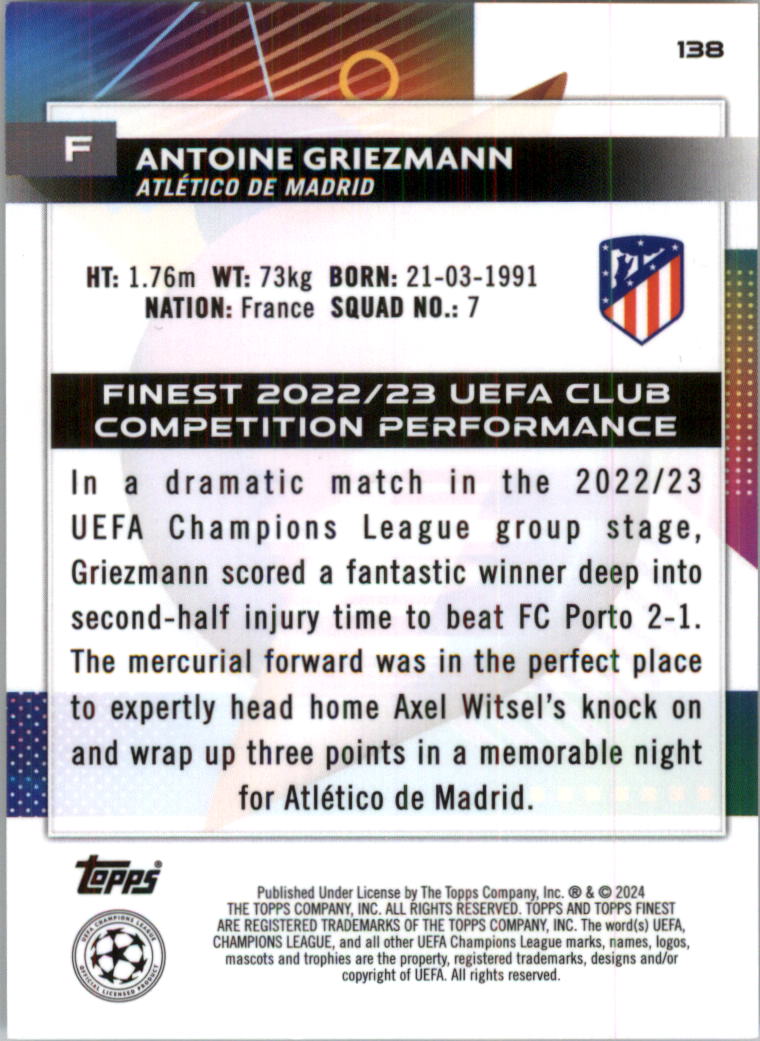 2023-24 Finest UEFA Club Competitions Purple Ref Soccer Card Pick (Inserts) - Picture 61 of 65