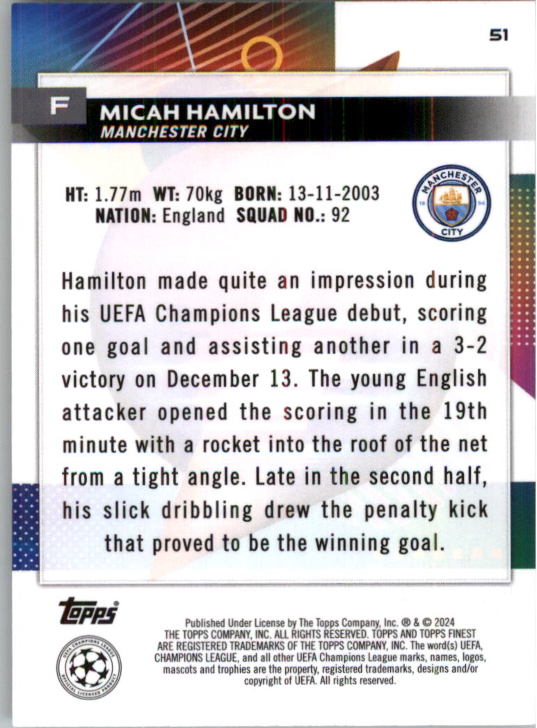 2023-24 Finest UEFA Club Competitions Sky Blue Ref Soccer Card Pick (Inserts) - Picture 23 of 57